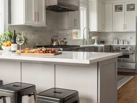 Diện tích dù lớn hay nhỏ cũng nên thiết kế đảo bếp cho gia đình