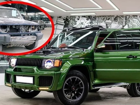 Thợ Việt độ Mitsubishi Pajero cũ nát theo phong cách G 63 Brabus, sơn màu giống Porsche