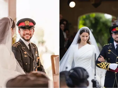 Cận cảnh đám cưới của Thái tử Jordan: Cặp đôi hoàng gia gây ấn tượng trong khung cảnh hôn lễ giản dị