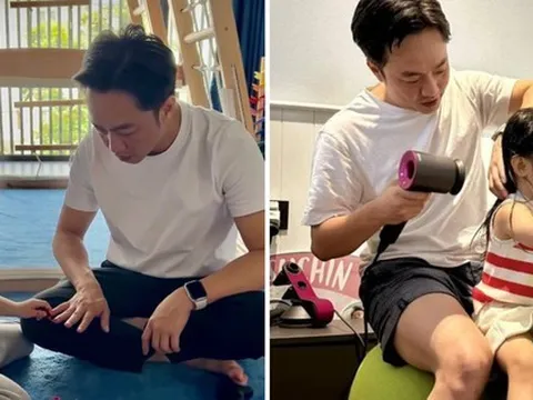 'Xả vai' doanh nhân, Cường Đô La dành thời gian chăm sóc con gái cưng