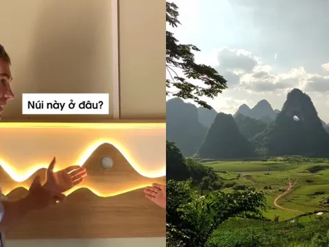 Khách Tây tò mò đi tìm địa điểm trên bức tranh trong phòng khách sạn: Là một danh thắng độc nhất vô nhị ở Cao Bằng