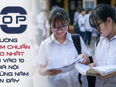 [Infographics] Top 10 trường điểm chuẩn cao nhất thi vào 10 ở Hà Nội những năm gần đây