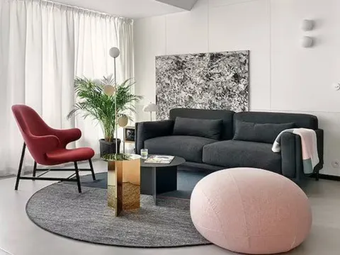 Căn hộ 42m² được thiết kế tinh tế với nội thất và màu sắc hiện đại