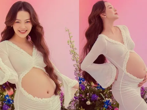 Bà bầu Minh Hằng rạng rỡ trong ngày sinh nhật