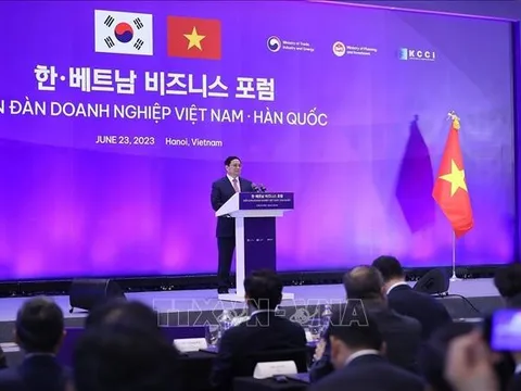 Thủ tướng Phạm Minh Chính và Tổng thống Yoon Suk Yeol tham dự Diễn đàn Doanh nghiệp Việt Nam - Hàn Quốc