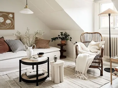 Căn hộ gác mái 44m² nhỏ xinh và ấm cúng