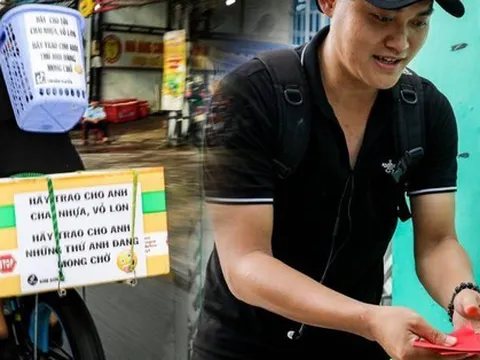 Chàng trai từng bị lừa cả tỷ đồng đạp xe 'xin' ve chai, cho người nghèo bốc thăm lì xì