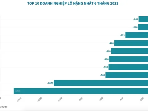 Lộ diện 10 doanh nghiệp báo lỗ nặng nhất sàn chứng khoán sau 6 tháng