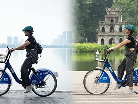 Đi xe đạp công cộng từ Hồ Tây ra Hồ Gươm "đốt" bao nhiêu Calo, giảm thiểu bao nhiêu Carbon?