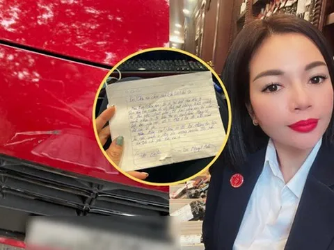 Ô tô bị trầy xước, nữ tài xế sửng sốt khi đọc mẩu giấy cô sinh viên để lại