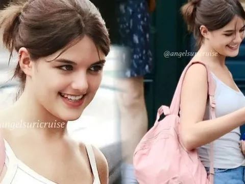 Suri Cruise gây ấn tượng với khoảnh khắc cười rạng rỡ trên phố