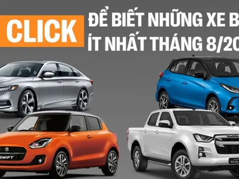10 xe bán chậm tháng 8 thì 9 xe của Nhật, nửa danh sách có doanh số không quá nổi 6 chiếc