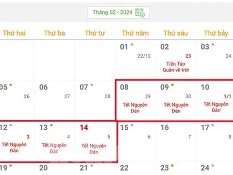 Tết Nguyên đán năm nay được nghỉ mấy ngày?