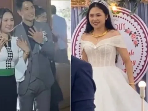 Hé lộ hình ảnh Đình Trọng và vợ khoe vàng trong lễ cưới