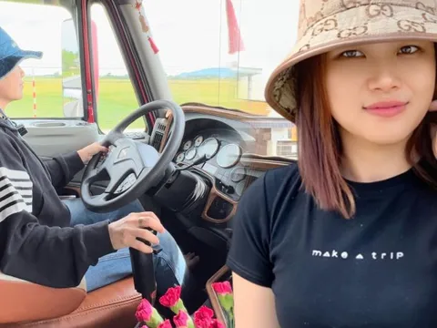 Nữ tài xế lái xe đầu kéo, thay chồng cầm vô lăng chinh phục hàng nghìn km chặng Bắc - Nam