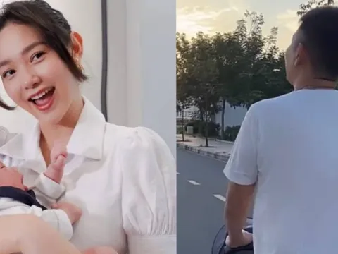 Ông xã Minh Hằng hiếm hoi lên sóng cùng con trai, có 1 hành động chuẩn bố bỉm