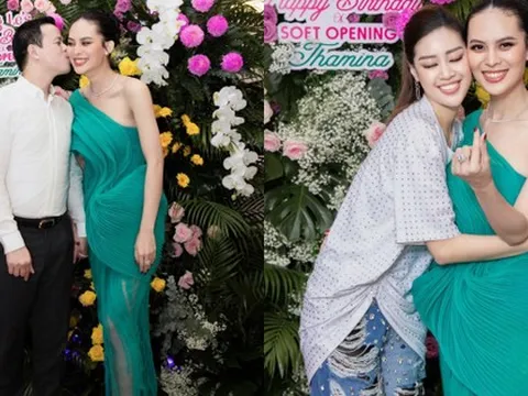 Dàn sao tới chúc mừng sinh nhật Sang Lê, chồng doanh nhân tình tứ tặng nụ hôn