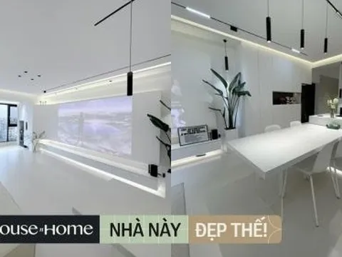 Căn hộ 98m2 full màu trắng khiến ai nhìn cũng ngỡ ngàng vì tối giản quá mức, gia chủ thậm chí không có TV