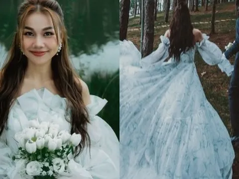 Thanh Hằng tung ảnh cưới Đà Lạt với chồng nhạc trưởng: Zoom cận visual cô dâu gây sốt, ánh mắt nói lên tất cả!