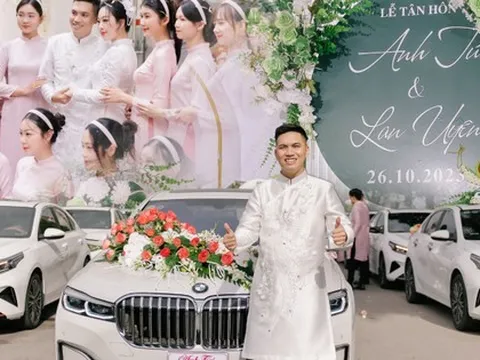 Đám hỏi sang xịn ở Hải Phòng: 23 mâm lễ, chú rể đón dâu bằng dàn ô tô nhiều tỷ