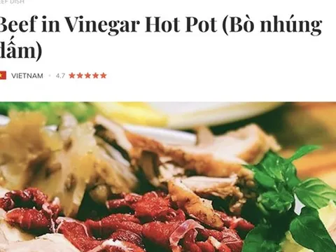 Bò kho và bò nhúng dấm của Việt Nam lọt top Những món ăn về thịt ngon nhất thế giới