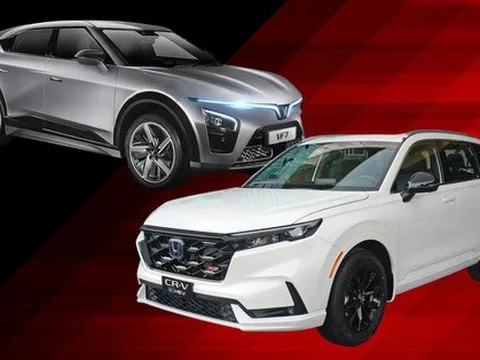 VinFast VF 7 'full' đấu Honda CR-V hybrid cùng giá khoảng 1,2 tỷ: Đều là trùm công nghệ phân khúc