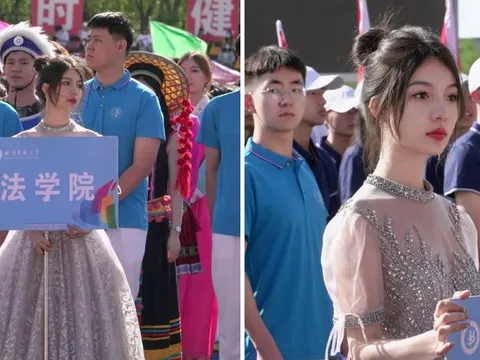 Nữ sinh cầm biển ở hội thao bỗng thành mỹ nhân toàn MXH săn lùng: Lướt qua 1 giây thôi mà xao xuyến một hồi