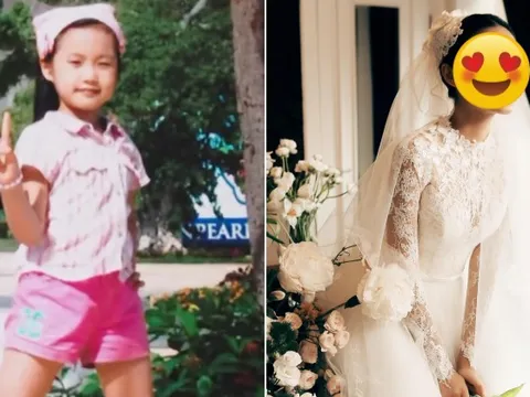Ảnh thơ ấu của cô dâu ngọt ngào nhất hiện tại, nhìn là biết được hưởng ké mã gen từ mẹ