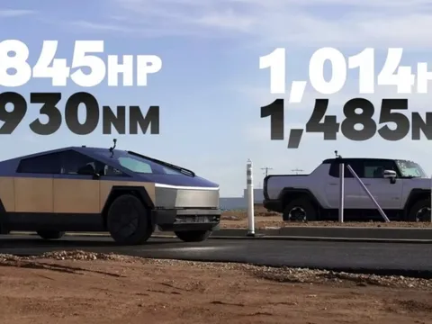 Tesla Cybertruck vượt qua GMC Hummer EV trong cuộc "đọ sức" kéo