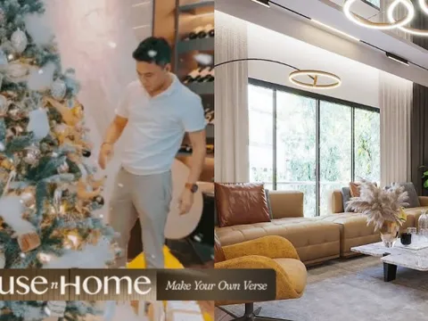 Bên trong biệt thự 3 mặt tiền của vợ chồng Hồng Đăng: Màu Noel tràn ngập, nam diễn viên tự tay decor "góc sống ảo
