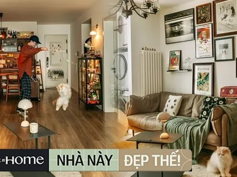 Mua nhà nhỏ đến mức bị tưởng là hành lang chờ thang máy, cặp đôi "hô biến" thành không gian sống ấm áp và đậm màu retro