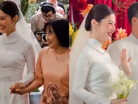 Lễ ăn hỏi Diễm My 9x: Chú rể diện áo dài lịch lãm, khoảnh khắc "dán chặt mắt" khi cô dâu lộ diện gây sốt