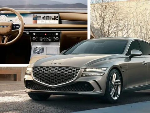 Ra mắt Genesis G80 2024: Nhiều trang bị mới, màn hình trung tâm 27 inch, thêm sức đấu E-Class và 5-Series