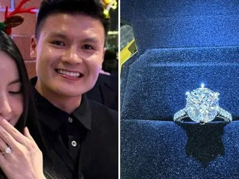 Chiếc nhẫn kim cương to đùng Quang Hải cầu hôn Chu Thanh Huyền đang trở thành đề tài bàn tán rôm rả