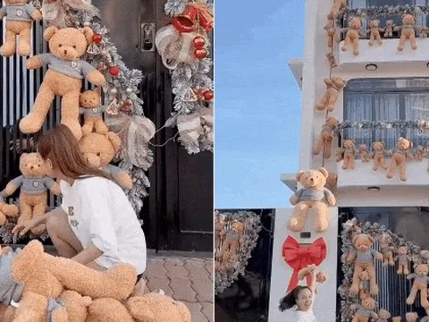 Chủ nhà ''chịu chơi'' nhất Noel 2023: Phủ kín biệt thự 4 tầng bằng gấu bông, hút gần 2 triệu lượt xem trên TikTok