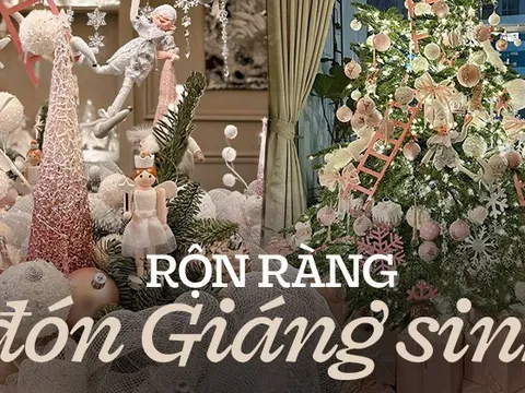 Thăm ngôi nhà trang trí siêu lung linh dịp Giáng sinh, dùng màu hồng pastel chủ đạo vẫn lấp lánh không tưởng