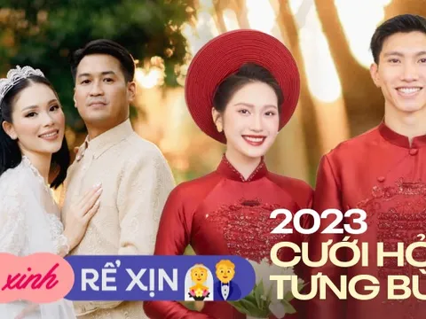 Nhìn lại năm 2023 cưới hỏi tưng bừng: Hội dâu - rể cực hot, đám cưới đầu tư khủng dự online thôi cũng vui