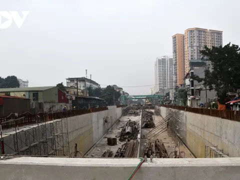 Đường dẫn hầm chui Giải Phóng - Kim Đồng (Hà Nội) dần lộ diện