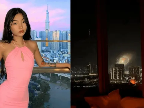 Ngắm pháo hoa từ phòng ngủ tường kính view Bitexco nổi nhất hiện tại: Chill cỡ nào mà ai nhìn cũng ước?