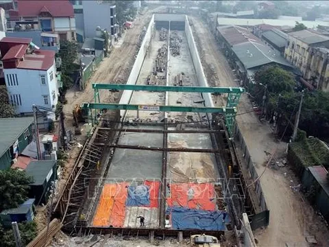 Hà Nội: Thi công 'xuyên Tết' trên công trường hầm chui Kim Đồng - Giải Phóng