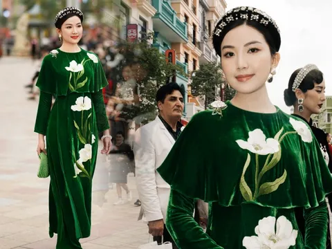 Nữ diễn viên đang hot của VTV lần đầu làm Vedette show thời trang, thần thái khoe sắc lụa Việt cùng dàn người đẹp