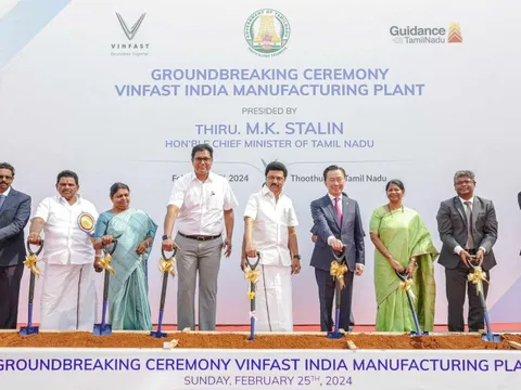 Vinfast chính thức động thổ nhà máy xe điện tại Ấn Độ