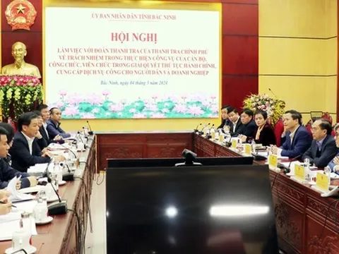 Thanh tra Chính phủ làm việc tại Bắc Ninh