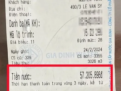Vụ hóa đơn tiền nước 57 triệu đồng: Công ty cấp nước phản hồi chính thức