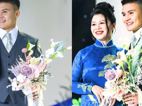 Quang Hải bảnh bao như tổng tài, được mẹ chăm chút trước khi lên đường đi đón dâu