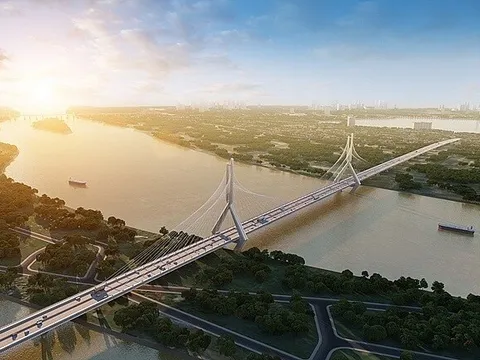 Hình ảnh '4 con rồng bay' ở cây cầu 20.000 tỷ đồng vượt sông Hồng lớn bậc nhất Việt Nam sắp khởi công