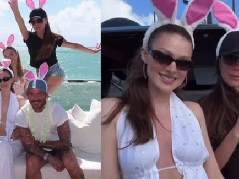 Gia đình David Beckham "quẩy banh nóc" trên du thuyền 500 tỷ, Victoria có động thái hé lộ mối quan hệ với cô con dâu hào môn