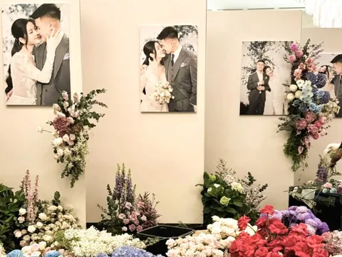 Hình ảnh đầu tiên ở đám cưới Quang Hải tại khách sạn 5 sao: 10.000 bông hoa rải khắp lối