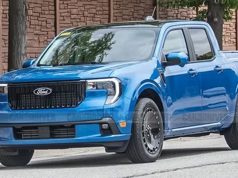 Đàn em Ford Ranger lộ bản mới ‘trần trụi’ trên đường: Logo mới, đầu xe khác biệt, mâm như Maybach