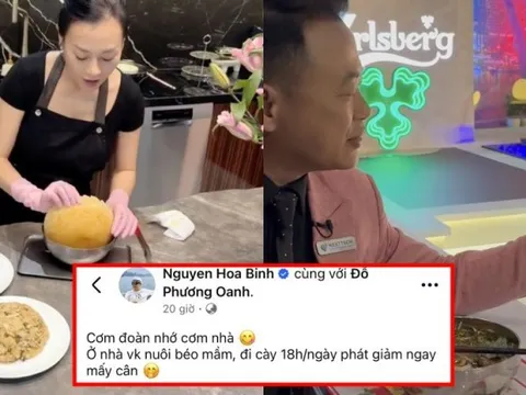 Phương Oanh hào hứng khoe làm 1 món "nhà giàu" trong khi Shark Bình than thở nhớ cơm vợ nấu